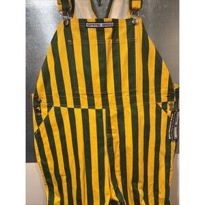 Game Bibs Overalls Adult XL 44x34 Striped Yellow Green Bay Packers Oregon Ducks